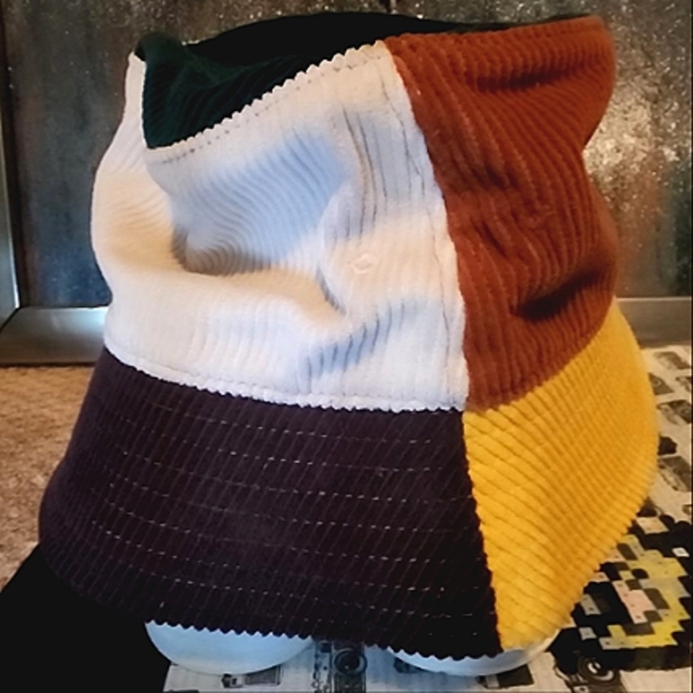 💃🔥 ZARA Orange/Brown/Off White Bucket Hat, Size: Medium 🔥💃